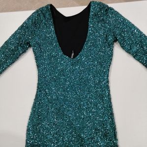 H&M low back bodycon glitter dress